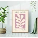 Постер 28 картин "Абстракция рисунок растение на розовом фоне" 70x50 см, в подарочном тубусе без рамы