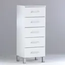 Комод Клик мебель 5 ящика 40x34x98.6 см ЛДСП цвет белый
