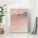 Постер 28 картин Абстракция морской пейзаж в розовых тонах 50x40 см, в подарочном тубусе без рамы