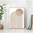 Постер 28 картин Абстракция бежевая арка солнце 70x50 см в подарочном тубусе без рамы