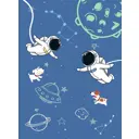 Фотообои флизелиновые Bartonwall 200x270 см Космонавт Космос