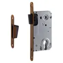 Замок врезной Нора-М 18523 магнитный 25М-85 мм с/руч, цвет матовый кофе