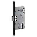 Замок врезной Нора-М 18585 универсальный 85 мм с/руч, цвет черный