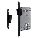 Замок врезной Нора-М 18525 магнитный 25М-85 мм с/руч, цвет черный