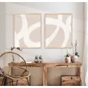 Постер 28 картин Бежевая абстракция мазки 70x50 см без рамы