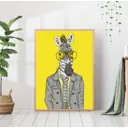 Постер 28 картин "Зебра в очках и костюме" 50x40 см без рамы