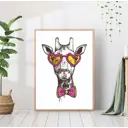 Постер 28 картин "Жираф с очках розовых" 50x40 см без рамы