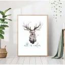 Постер 28 картин "Олень новогодний" 50x40 см без рамы