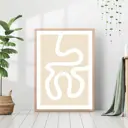 Постер 28 картин "Белая лента абстракция" 50x40 см без рамы