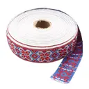 Лента жаккардовая Красная лента С1853Г17 (С3774Г17) рис.9624 32мм*25м 2 белый/красный/синий