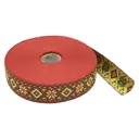 Лента жаккардовая Красная лента С1853Г17 рис. 9472 32мм*25м красный/желтый/зеленый
