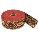 Лента жаккардовая Красная лента С3379Г17 рис. 9645 50мм*25м 2 красный/желтый/черный