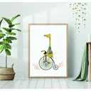 Постер 28 картин "Жираф на велосипеде" 50x70 см, в подарочном тубусе без рамы