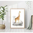 Постер 28 картин "Жираф иллюстрация рисунок" 50x70 см, в подарочном тубусе без рамы