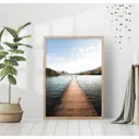 Постер 28 картин "Деревянный мостик в озеро" 50x70 см, в подарочном тубусе без рамы