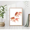 Постер 28 картин "Золотые рыбки рисунок я японском стиле" 50x70 см, в подарочном тубусе без рамы