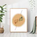 Постер 28 картин "Листочки на желтом" 40x50 см, в подарочном тубусе без рамы