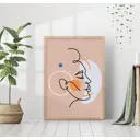 Постер 28 картин лицо Профиль. Линейный эскиз 50x70 см, в подарочном тубусе без рамы