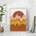 Постер 28 картин "Лес на закате бохо" 50x70 см, в подарочном тубусе без рамы