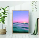 Постер 28 картин Море Фиолетовый закат 70x50 см в подарочном тубусе без рамы