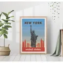 Постер 28 картин "Нью-йорк. Статуя свободы" 70x50 см в подарочном тубусе без рамы