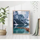 Постер 28 картин "Озеро брайес в горах. Италия" 70x50 см в подарочном тубусе без рамы