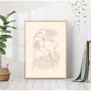 Постер 28 картин "Девушка рисунок линиями" 40x50 см в подарочном тубусе без рамы