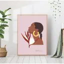 Постер 28 картин "Девушка с цветком" 50x70 см в подарочном тубусе без рамы