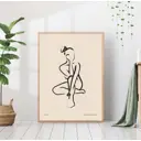 Постер 28 картин "Силуэт девушки контур" 50x70 см в подарочном тубусе без рамы