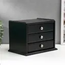 Шкатулка "Комод с 2 ящиками" чёрный 21.5x14.5x16 см