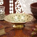 Блюдо сервировочное 16.50x6x16.50 см Indian Handicrafts Листочек латунь цвет золотистый