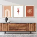 Постер 28 картин Абстракция в стиле бохо радуга и солнце 70x50 см без рамы