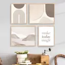 Набор постеров 4 шт. 28 картин "Абстракция бежевая" 105x115 см без рамы