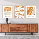 Набор постеров 28 картин Оранжевый. цветы художник 50x40 см без рамы