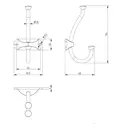 Крючок мебельный GTV CRAFT старое золото