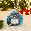 Елочный шар Винтажный шар 7077091 Дося 8 см стекло синий