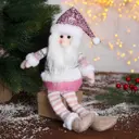 Фигура декоративная Дед мороз в розой шапочке 5036075 Зимнее волшебство 37 см цвет розовый