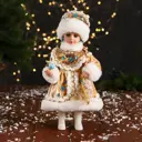 Фигура декоративная Снегурочка в кокошнике с камнями 7856832 Зимнее волшебство 32 см цвет жёлтый/золотой