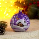 Набор елочных шаров Ёлочка 1485911 Лесная избушка 8.5 см стекло синий 1 шт