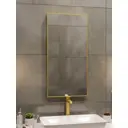 Зеркало интерьерное в алюминиевой раме настенное ONE Mirror 100x40 см золото