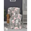 Плед Homepick из флиса с принтом RosesGrey 24658, 140x200 см