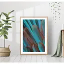 Постер 28 картин "Сине-коричневые перья" 50x40 см без рамы