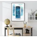 Постер 28 картин "Старинная синяя дверь" 70x50 см без рамы