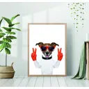 Постер 28 картин "Собака в красных очках и перчатках" 70x50 см без рамы