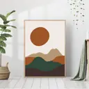 Постер 28 картин "Солнце над горами бохо 2" 70x50 см без рамы