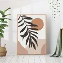 Постер 28 картин "Тропический лист на фоне пейзажа" 40x50 см в подарочном тубусе без рамы