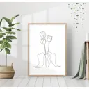 Постер 28 картин Три тюльпана Линейный рисунок 50x70 см в подарочном тубусе без рамы