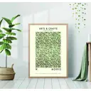 Постер 28 картин "Уильям Моррис рисунок мотивы Зеленые листья на ветках" 50x70 см в подарочном тубусе без рамы