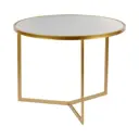 Журнальный столик круглый с белым мрамором Гласар 54-008, 60x60x46 см белый