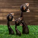 Набор сувениров 3 шт Кошки белые ушки, Любопытство h=13, 19, 28 см